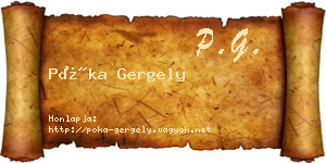 Póka Gergely névjegykártya